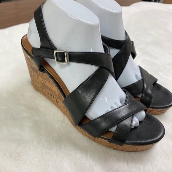 Franco Sarto MONTY Cork‎ Wedge Sandals, size 9.5M LIKE NEW - Picture 1 of 11